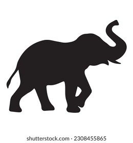 Elephant Silhouette on white background