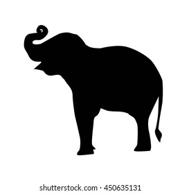 elephant silhouette on white background