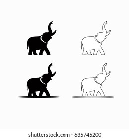 elephant silhouette on white background