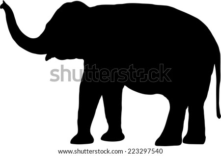 Elephant Silhouette On White Background Stock Vector ...