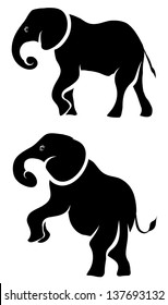 elephant silhouette Pair