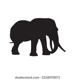 elephant silhouette set collection isolated black on white background vector illustration