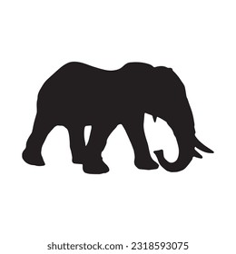elephant silhouette set collection isolated black on white background vector illustration