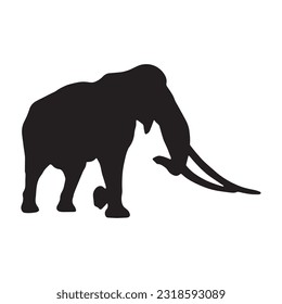 elephant silhouette set collection isolated black on white background vector illustration