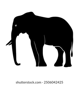 Elephant Silhouette. Silhouette of elephant. Elephant shadow hand drawn. Animal Elephant Silhouettes vector illustration