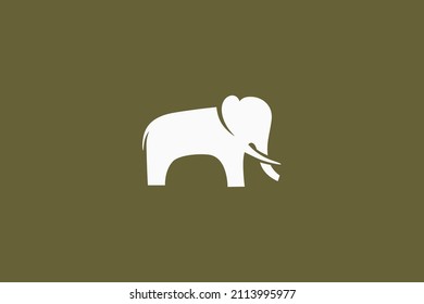 Diseño del logo simple de la silueta elefante