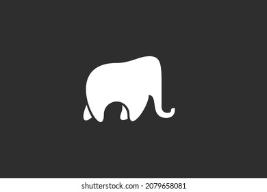 Diseño del logotipo único de la silueta elefante