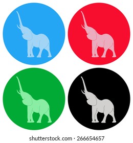 elephant silhouette. Vector