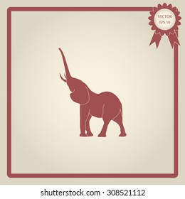 elephant silhouette. Vector 