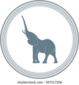 elephant silhouette. Vector 