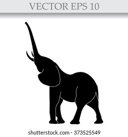 elephant silhouette. Vector