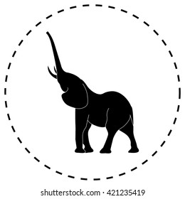 elephant silhouette. Vector 