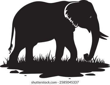 Elephant Silhouette vector art design