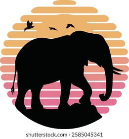 Elephant Silhouette vector art design