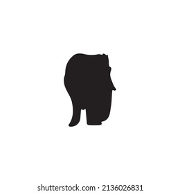 Elephant silhouette vector black and white