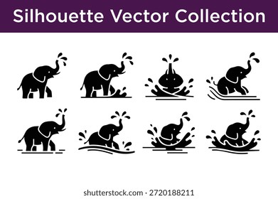 Elefante Silhouette, Vektorgrafik einzeln auf weißem Hintergrund