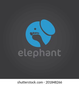 Elephant silhouette vector design template