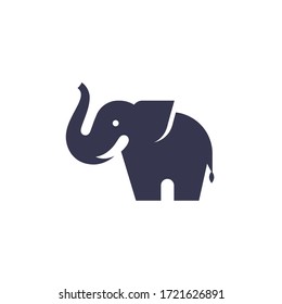 Elephant silhouette vector flat style icon design.