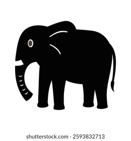elephant silhouette vector icon on white background