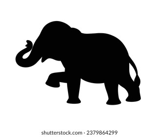 Elephant Silhouette. Elephant Vector Illustration.