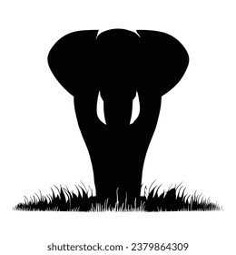 Elephant Silhouette. Elephant Vector Illustration.