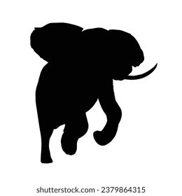 Elephant Silhouette. Elephant Vector Illustration.
