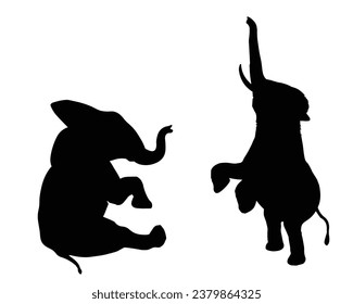 Silhouette elefante. Ilustración del vector elefante.