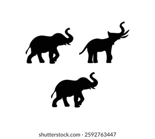 Elephant silhouette with vector of illustration