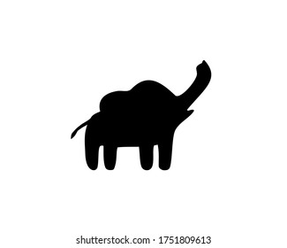 Elephant silhouette vector illustration isolated on white background