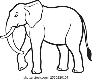 Elephant silhouette vector illustration on a white background