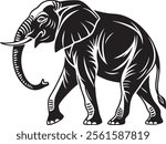 Elephant Silhouette vector illustration set isolated on white background-Elephant Silhouette Silhouette, Files for Cutting Cricut and Silhouette, Isolated on white background,