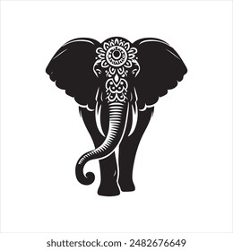 Elephant Silhouette vector illustration set isolated on white background-Elephant Silhouette Silhouette, Files for Cutting Cricut and Silhouette, Isolated on white background, Calligraphy t shirt desi