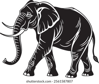 Elephant Silhouette vector illustration set isolated on white background-Elephant Silhouette Silhouette, Files for Cutting Cricut and Silhouette, Isolated on white background,