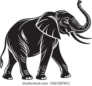 Elephant Silhouette vector illustration set isolated on white background-Elephant Silhouette Silhouette, Files for Cutting Cricut and Silhouette, Isolated on white background,