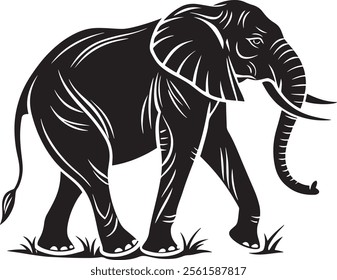 Elephant Silhouette vector illustration set isolated on white background-Elephant Silhouette Silhouette, Files for Cutting Cricut and Silhouette, Isolated on white background,