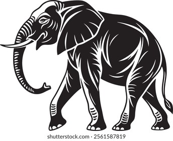 Elephant Silhouette vector illustration set isolated on white background-Elephant Silhouette Silhouette, Files for Cutting Cricut and Silhouette, Isolated on white background,