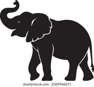 Elephant Silhouette vector illustration set isolated on white background-Elephant Silhouette Silhouette, Files for Cutting Cricut and Silhouette, Isolated on white background,
