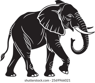 Elephant Silhouette vector illustration set isolated on white background-Elephant Silhouette Silhouette, Files for Cutting Cricut and Silhouette, Isolated on white background,
