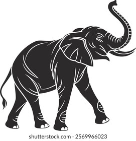 Elephant Silhouette vector illustration set isolated on white background-Elephant Silhouette Silhouette, Files for Cutting Cricut and Silhouette, Isolated on white background,
