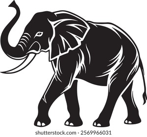 Elephant Silhouette vector illustration set isolated on white background-Elephant Silhouette Silhouette, Files for Cutting Cricut and Silhouette, Isolated on white background,
