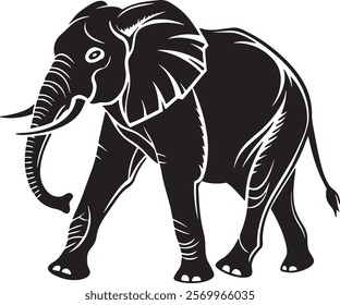 Elephant Silhouette vector illustration set isolated on white background-Elephant Silhouette Silhouette, Files for Cutting Cricut and Silhouette, Isolated on white background,
