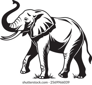 Elephant Silhouette vector illustration set isolated on white background-Elephant Silhouette Silhouette, Files for Cutting Cricut and Silhouette, Isolated on white background,
