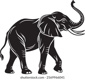 Elephant Silhouette vector illustration set isolated on white background-Elephant Silhouette Silhouette, Files for Cutting Cricut and Silhouette, Isolated on white background,
