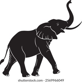 Elephant Silhouette vector illustration set isolated on white background-Elephant Silhouette Silhouette, Files for Cutting Cricut and Silhouette, Isolated on white background,
