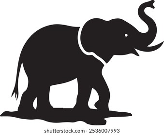 Elefante silhueta vetor ilustração fundo branco