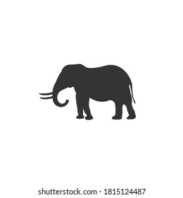 Elephant silhouette vector on a white background