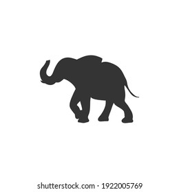 Elephant silhouette vector on a white background