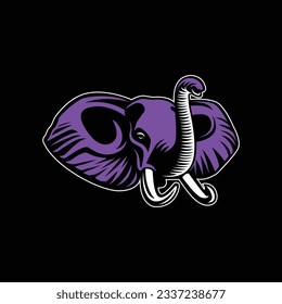 Elephant Silhouette Vector, Retro Logo, Vintage, Elephant Head, Minimalism, Elephant Art, E-Sports Logo, Elephant Illustration