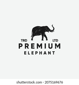 Elephant silhouette vintage logo design