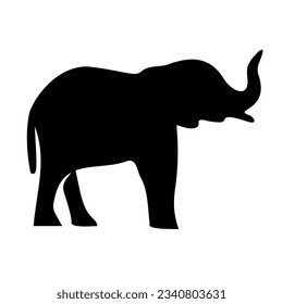 Elephant silhouette with white outlines vector design
